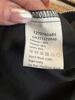 Commense NWT Black Contrast Stitch Belted Shirt Dress Small Linen Blend Sold Out thumbnail 9