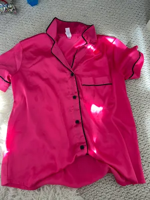 Stars Above Pink and Black Pajama Lounge Silky Set thumbnail 1