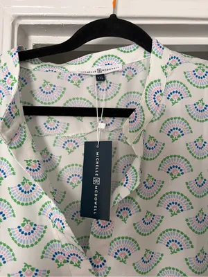 Sea New York White Mini Dress with Green & Blue Pattern thumbnail 3