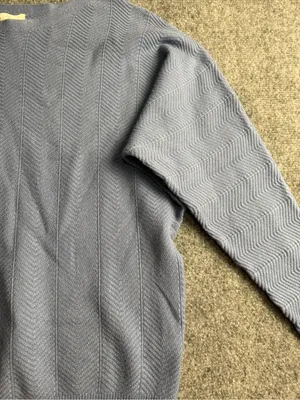 Allie Rose Woman’s Medium Light Blue Textured Knit Sweater Top NWT thumbnail 2