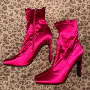 Lulus Hot Pink Satin Ankle Boots thumbnail 1