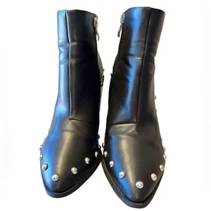 Nasty Gal Charlie Black Studded Bootie thumbnail 3