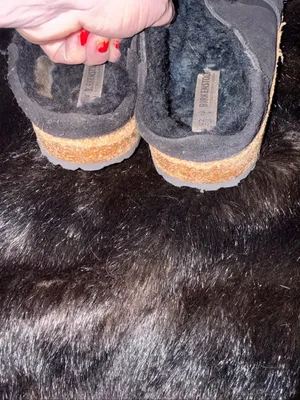 Birkenstock Black Buckley Shearling Suede Clogs Mules Shoes Size eu 42 W 11.5 thumbnail 4