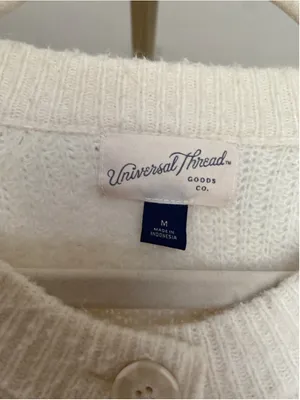 Universal Threads Ivory Cream Cardigan Button Front Knit Nantucket Preppy Prairie thumbnail 4