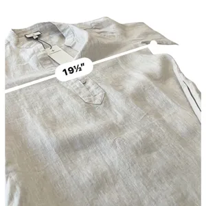 NWT Tuckernuck Tatum Linen Dress Small Beige Natural Shift Mini Long Sleeve thumbnail 9