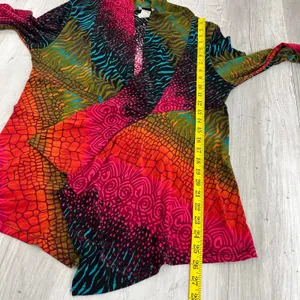 Jostar Slinky Knit Bolero Mid-Cut Long Sleeve Jacket Abstract Print Cardigan USA thumbnail 7