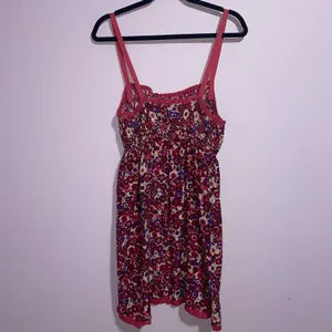 Free People Silk Babydoll Sundress Women L Pink Smocked Boho Preppy Beach Resort thumbnail 4