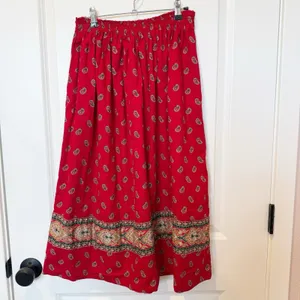 Vintage‎ Vera Bradley Red Paisley Midi Skirt Small Prairie Boho Festival Cottage thumbnail 3