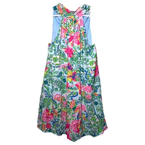 Emily Wonder 1X NWT Floral‎ Paisley Swing Dress Tie Neck Sleeveless Resort NWT thumbnail 3