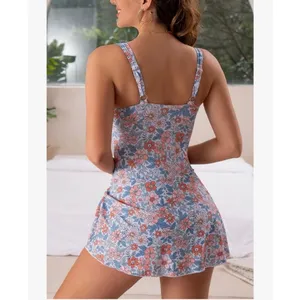 NEW Floral 1 Pc Swimdress Swimsuit Tummy Control L thumbnail 2