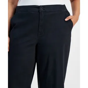 Celebrity Pink Womens Pants Size 2X Black Chino Twill Wide-Leg Hi-Rise Office thumbnail 5