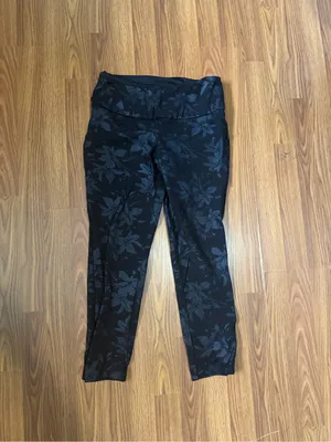 Soft Surroundings Black Twilight Floral Shiny Ponte Pants Whimsygoth Small thumbnail 2
