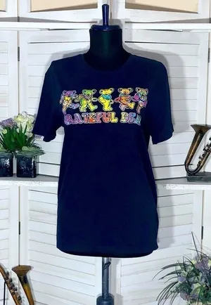 Grateful Dead dancing bears T-shirt music concert band grunge 70s nostalgia rock thumbnail 1