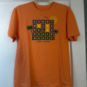 Life Is Good Women’s Wordle Orange Tee thumbnail 1