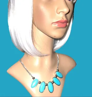 Very nice silver and turquoise necklace! Blue thumbnail 3
