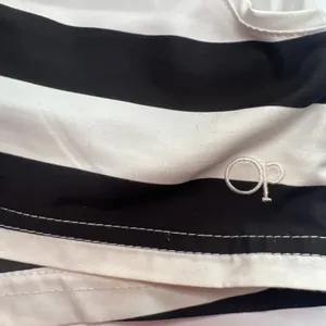 Y2K OP Ocean Pacific Black White Striped Board Shorts Low Rise Lace Up S 3-5 thumbnail 6