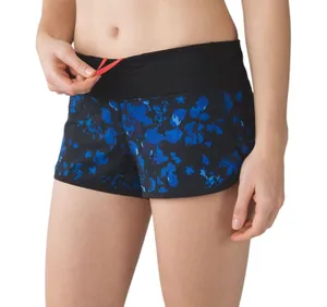 Lululemon Speed Shorts Dandy Digie Porcelain Black Blue Women's Size 6 thumbnail 1