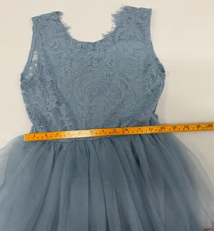 LalaMira Girls Dusty Blue Lace Tulle Sleeveless Formal Gown Dress Size 12Y NWT thumbnail 5