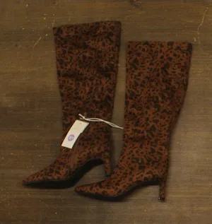 A New Day Womens Justice Boots Animal Print Mid-Calf Light Brown Cheetah 6.5M thumbnail 1