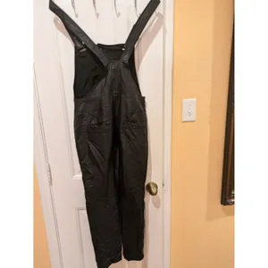 Free People Faux Leather Overalls Jumpsuit Black Size 4 thumbnail 10