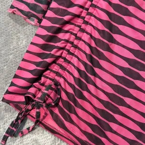 Edikted Pink Black Zebra Mesh 2 Piece Set Crop Top Ruched Mini Skirt Size M Y2K thumbnail 5