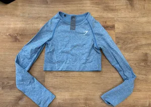 Blue Gymshark Long Sleeve Crop thumbnail 1