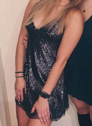 Free People Black Sequined Mini Dress 🔥 thumbnail 1