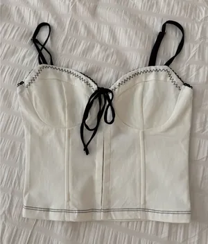 Princess Polly White Corset Top thumbnail 1