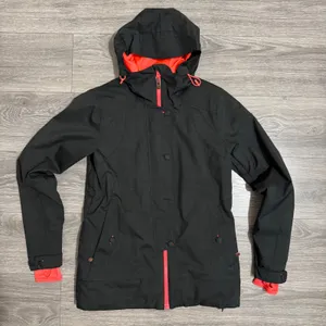 DC Data Women Snowboard Ski Jacket‎ Black Neon Coral 10K Waterproof Small Hooded thumbnail 1