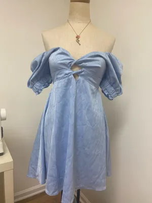 GB Short Blue Dress with Cut-Out Details thumbnail 2