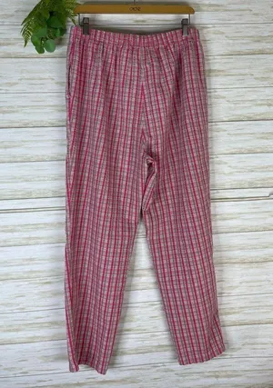 Vintage pink and brown plaid Highwaisted pull on pants thumbnail 4