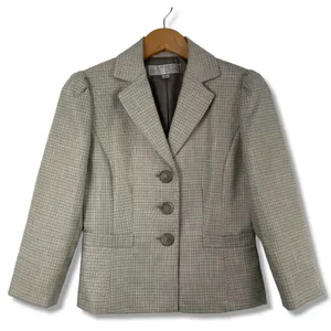 Tahari ASL Houndstooth Blazer and skirt in gold and white 6 thumbnail 1