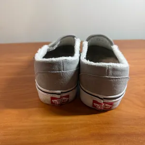 Vans Classic Slip On Sherpa Lined Sneaker Grey Suede Leather Comfort Winter W8.5 thumbnail 4