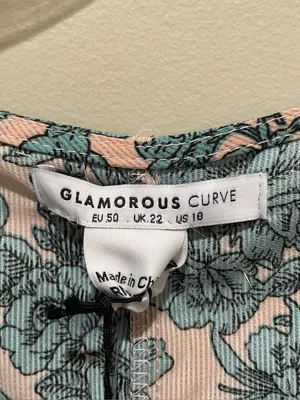 Glamorous Curve Floral Shift Dress Green Pink Womens Size 18 Short Sleeve NWT thumbnail 6