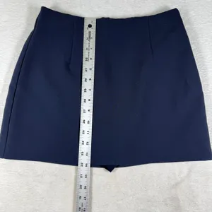 Abercrombie & Fitch Navy Blue Mini Skort Small Side Zip Built-in Shorts Stretch thumbnail 5