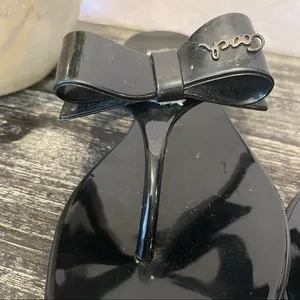 Coach Black Jelly Thong Flip Flop Sandal Summer Beach Pool Shoes 7 thumbnail 7
