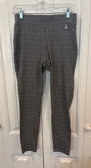 Tommy Hilfiger black plaid pull on dress pants/leggings size 8 thumbnail 1