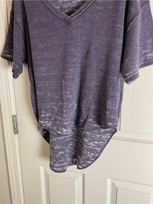 We The Free FP Thermal V-Neck High Low Acid Wash Tee XS thumbnail 3