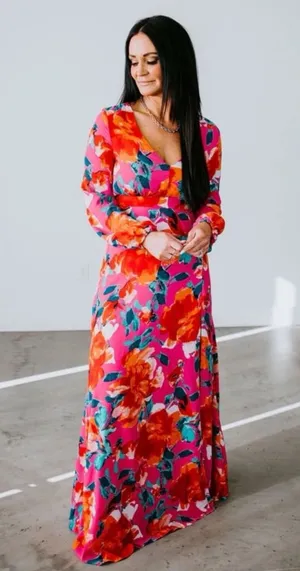 En Creme Floral Maxi Dress thumbnail 1
