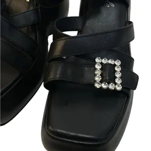 New Free People Brooklyn Ankle Strap Platform Sandal Black Leather Size 7.5 thumbnail 9