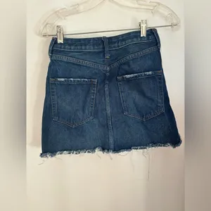 Abercrombie distressed denim skirt size 0 100% cotton thumbnail 8