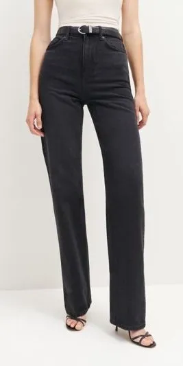 Reformation Wilder High Rise Wide Leg Jeans in Black Size 25 thumbnail 1
