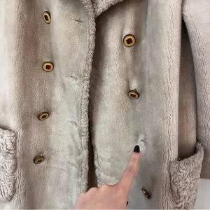 Cream Fur Vintage Long Coat thumbnail 4