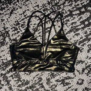 Born Primitive Black and Gold Cut Out Crop Sports Bra thumbnail 1