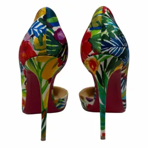 Christian Louboutin Iriza 100 Crepe Satin Floral d'Orsay Pump Size 37.5 thumbnail 9