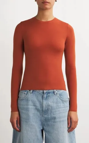SKIMS Women’s Fits Everybody Long-Sleeve T-Shirt, Size Large, $78 thumbnail 1