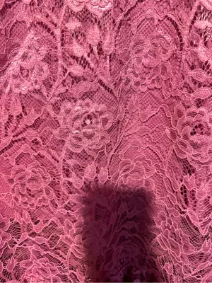 Feminine Pink Lace Midi Dress with Ruffle Hem thumbnail 2