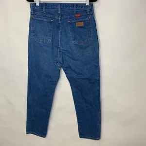 Wrangler Medium Wash Western Jeans Sz 13 x 32 Straight Leg thumbnail 3