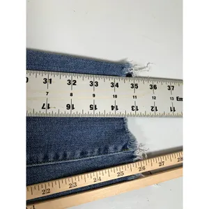 Women's LEVI'S 721 High Rise Skinny Cropped Jeans Size 32 Zip Blue Fringe‎ thumbnail 9