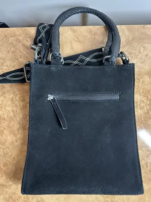 Idyllwind Black Leather & Suede Western Crossbody Tote Bag Embroidered Strap thumbnail 5